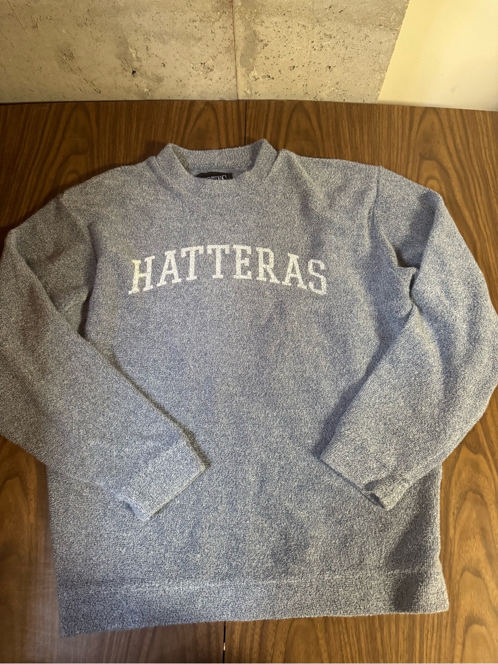 VTG Austins Inc Hatteras Sweatshirt Mens L Gray Fuzzy Y2K
